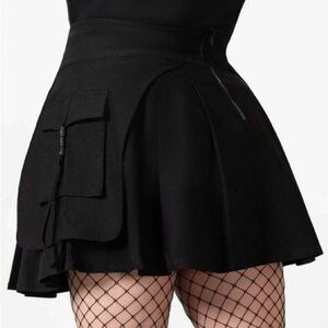 Killstar Vanya Pleated Black Mini Skirt 3xl
